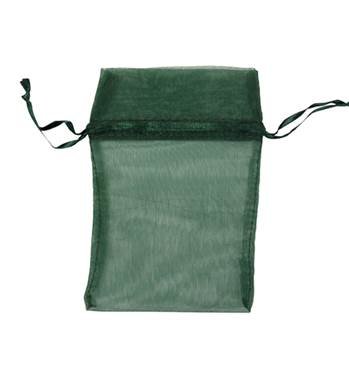 DARK GREEN ORGANZA DRAWSTRING BAG 27232-BX